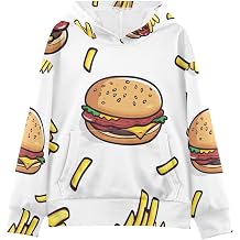 Soft Kids Sweatshirts Boys Cartoon Hamburger and Fries