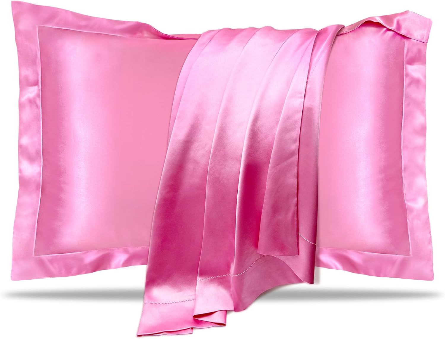 2 Pack UQQU Natural Mulberry Silk Pillowcase for Hair and Skin Health, Standard Size 50 x 75