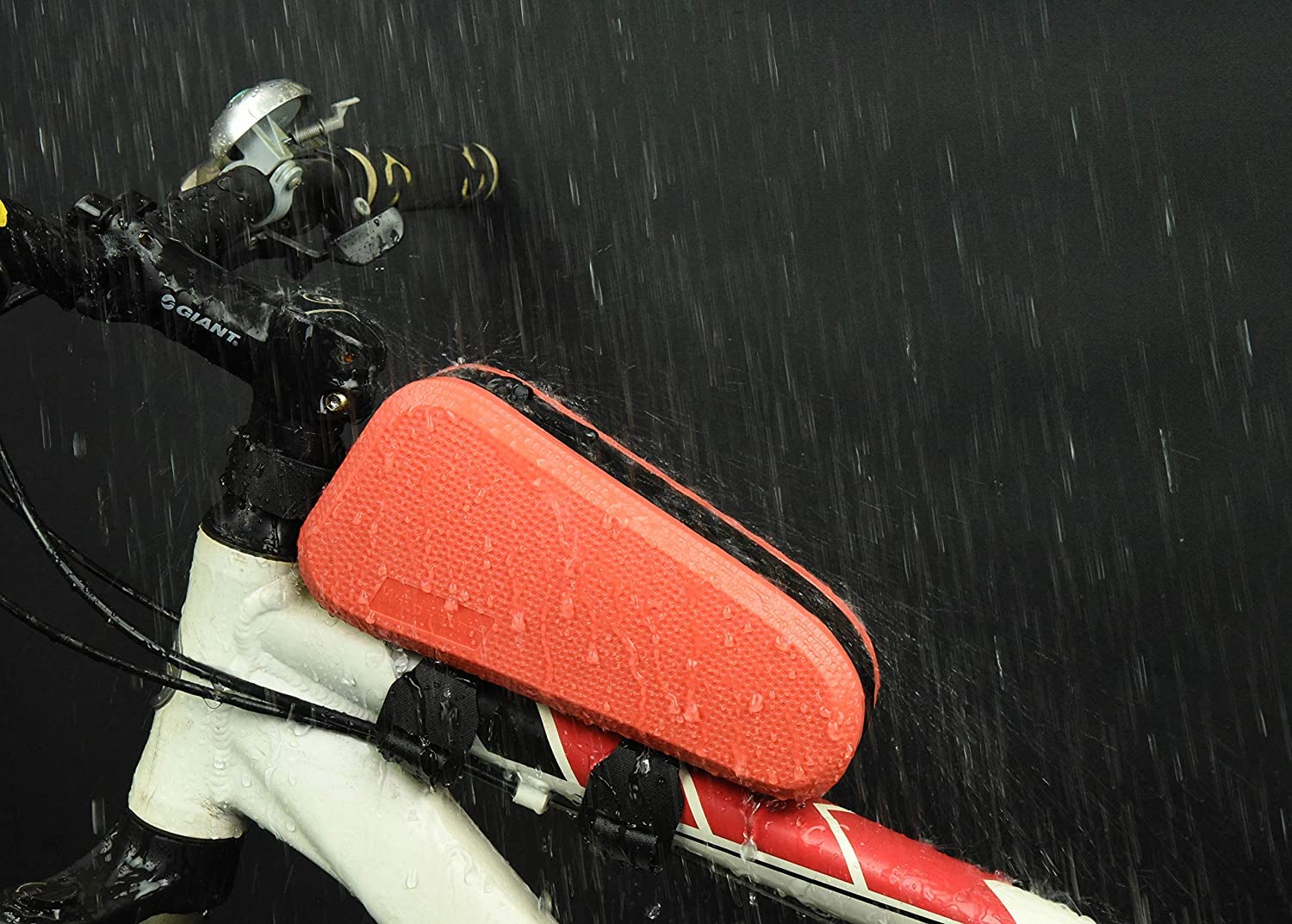 WILD HEART Bike Top Tube Bag Bicycle Front Frame Bag Waterproof Bike Pouch Pack Bike Phone Bag Cycling Accessories Pouch for Mountain Road Bike (Orange)