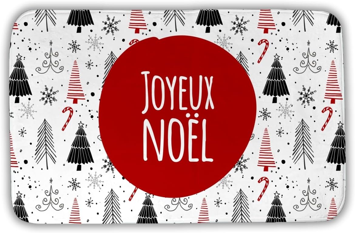 Begin Home Decor C1BM213417332G 21 x 34 in. Merry Christmas - Fr Bath Mat - Office Holidays Home Decor