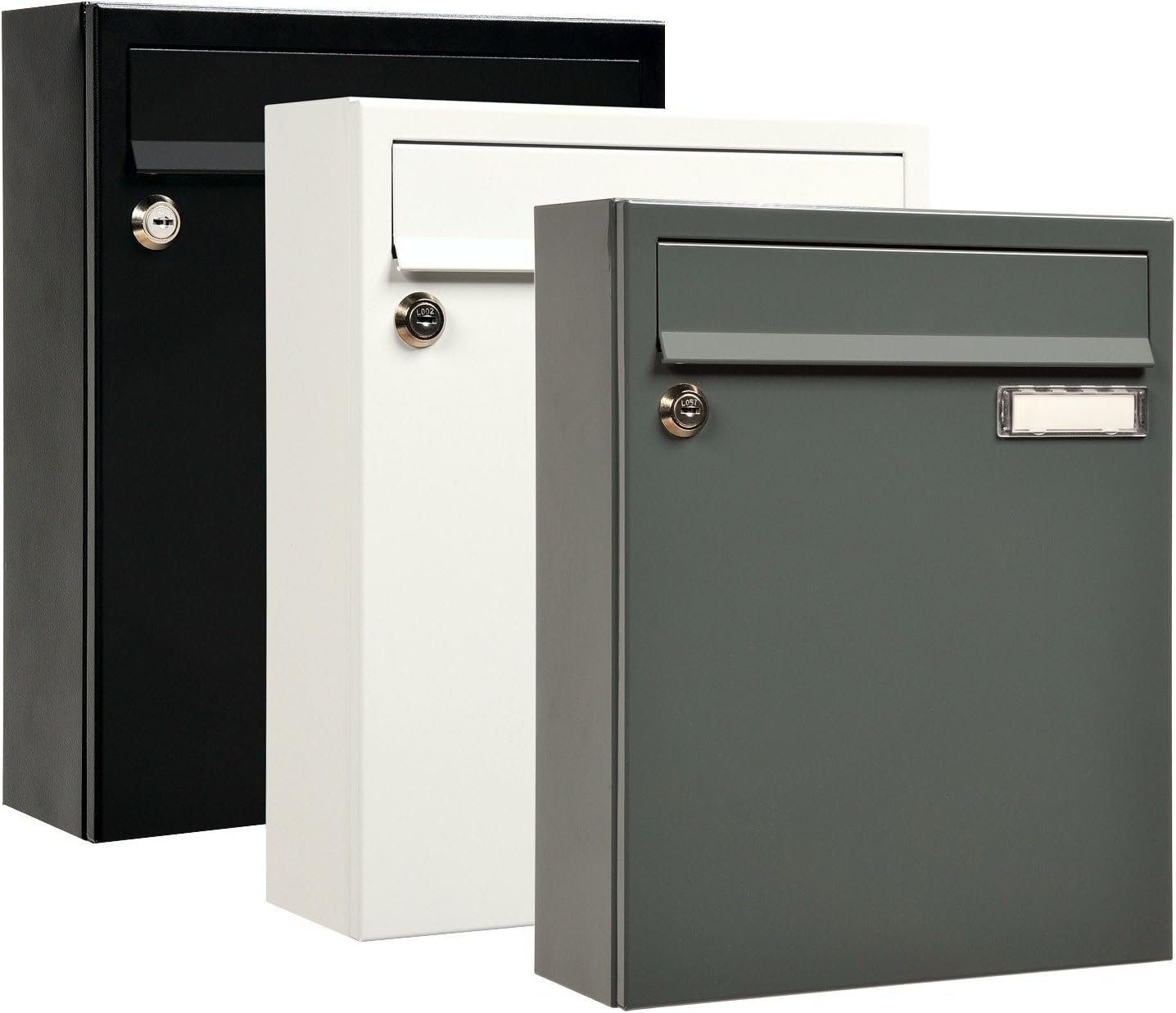 MEFA Sonate 133 133220 Letterbox with Name Plate Coated Steel 33 x 26 x 100 cm Black