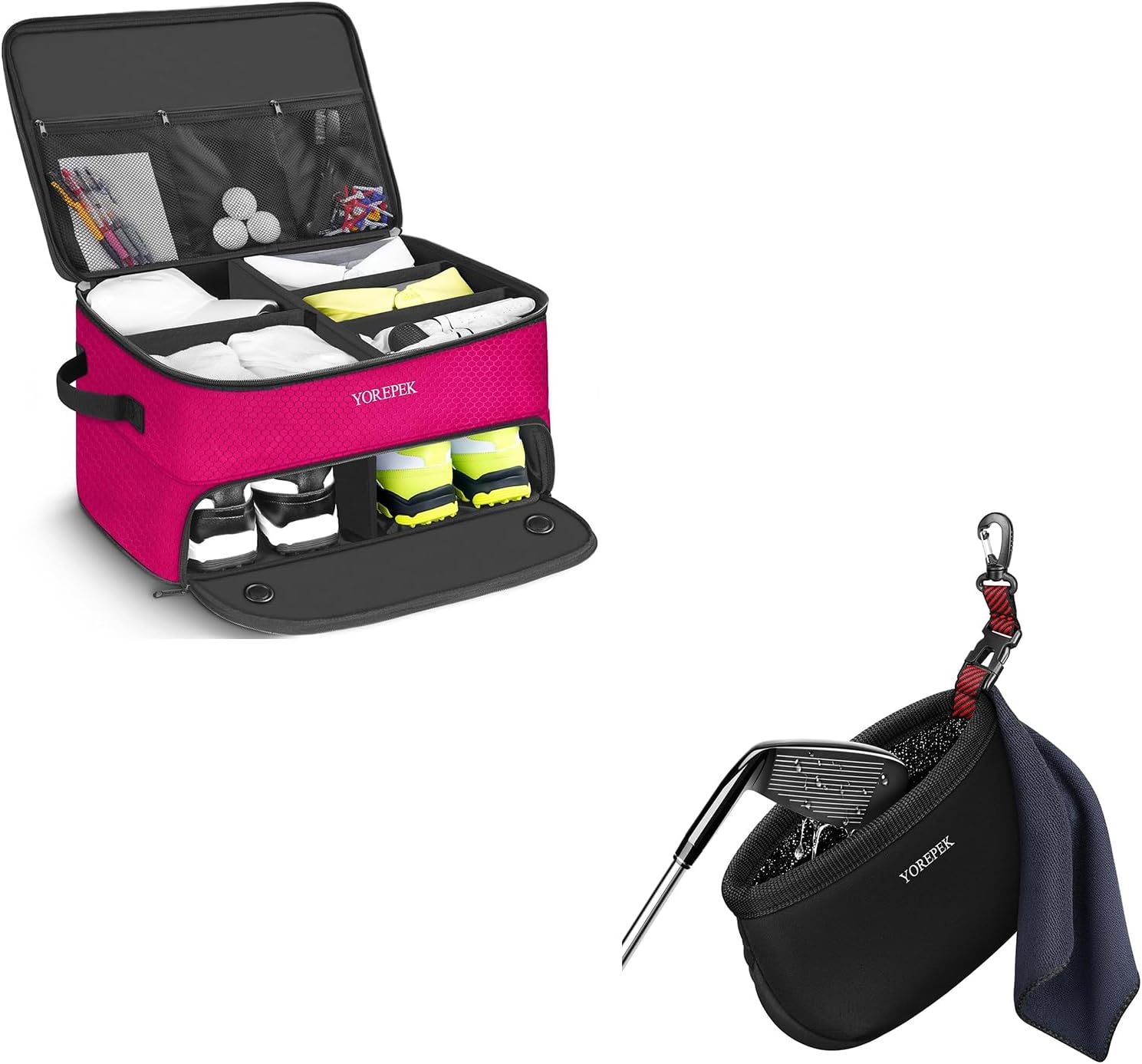 YOREPEK 2 Layer Golf Trunk Bag Organizer Golf Club Cleaner Bag