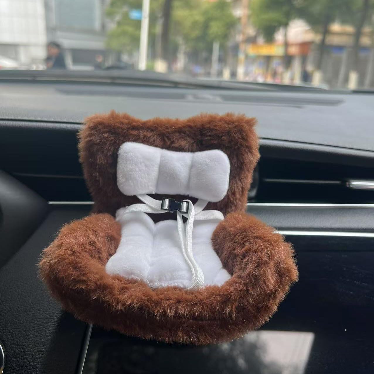 Car Seat for Labubu with Soft Furry Cushion for 10-17cm Dolls, Doll Accessories, Car Air Vent Decor, Includes Seat Leg for Desktop Display (E)