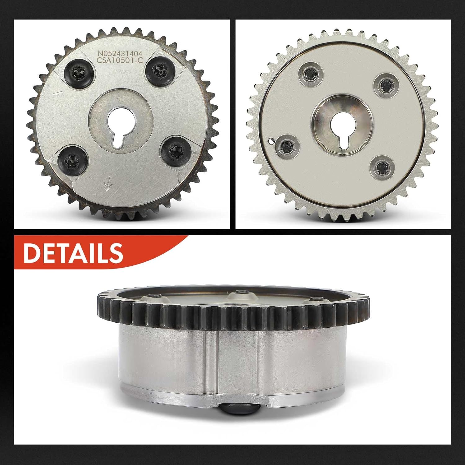 A-Premium Intake Engine Variable Valve Timing (VVT) Sprocket Gear Camshaft Adjuster Phaser Compatible with Honda Fit 2015 2016 2017 2018 2019 2020, 1.5L