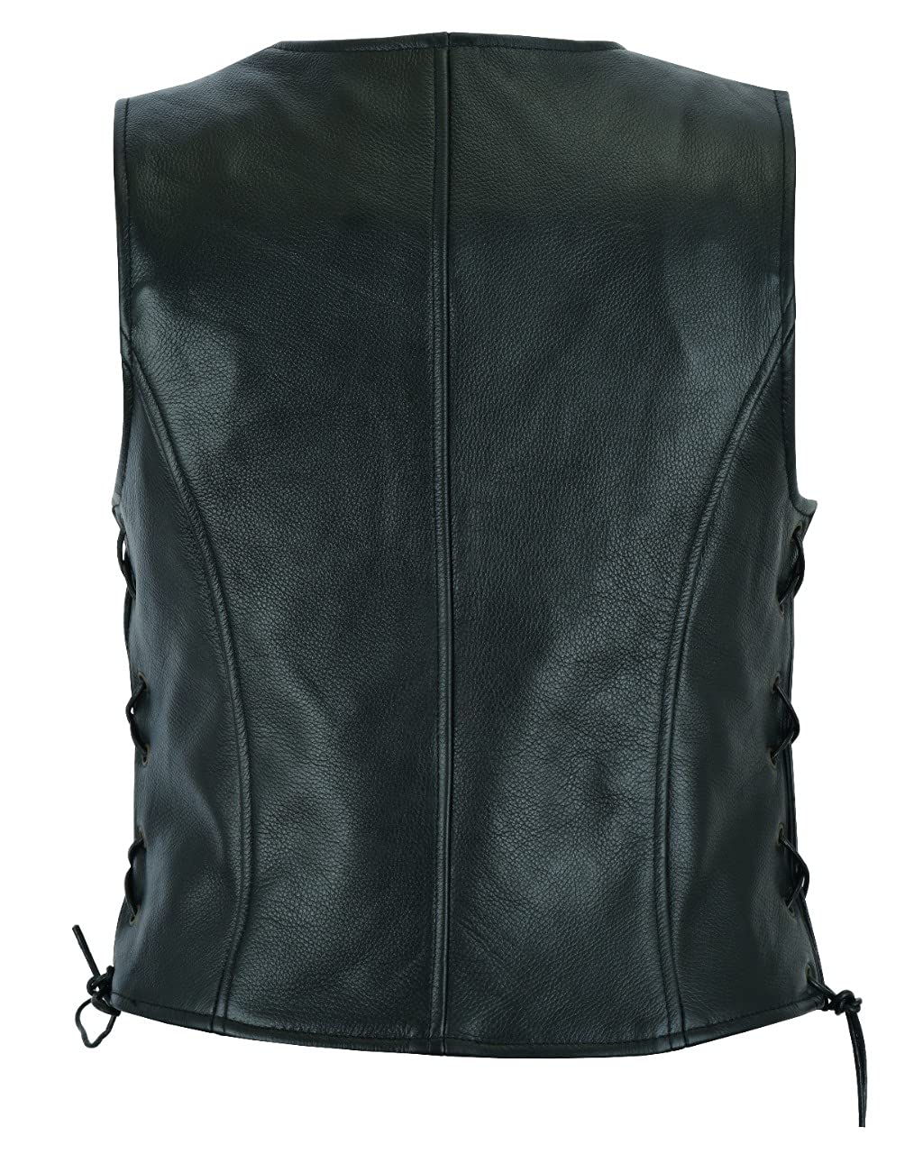 Gilet in Pizzo Laterale Stile Motociclista da Donna in Pelle