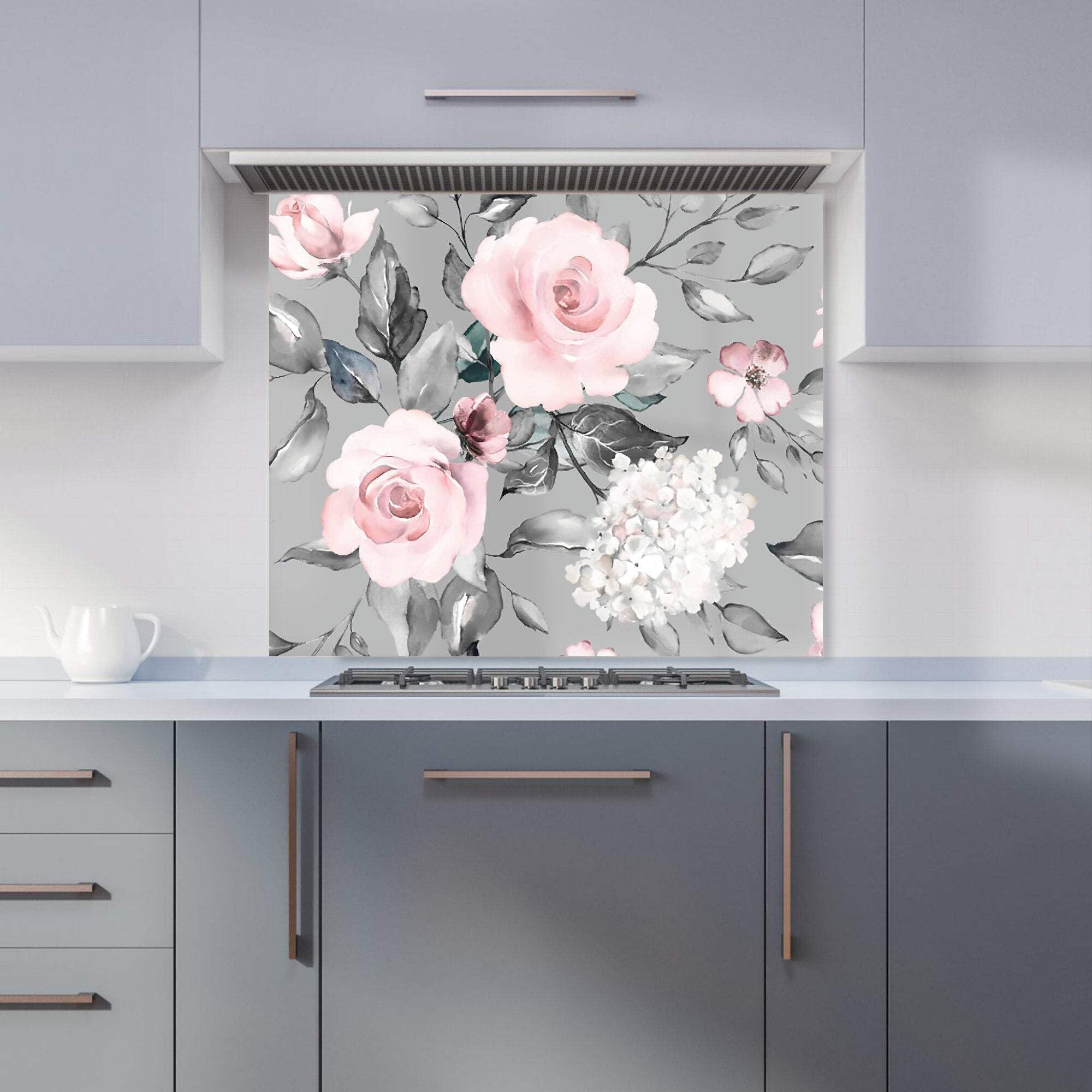Warren Reed - Designer Pink Dusty Roses Kitchen Splashback W900mm X H750mm