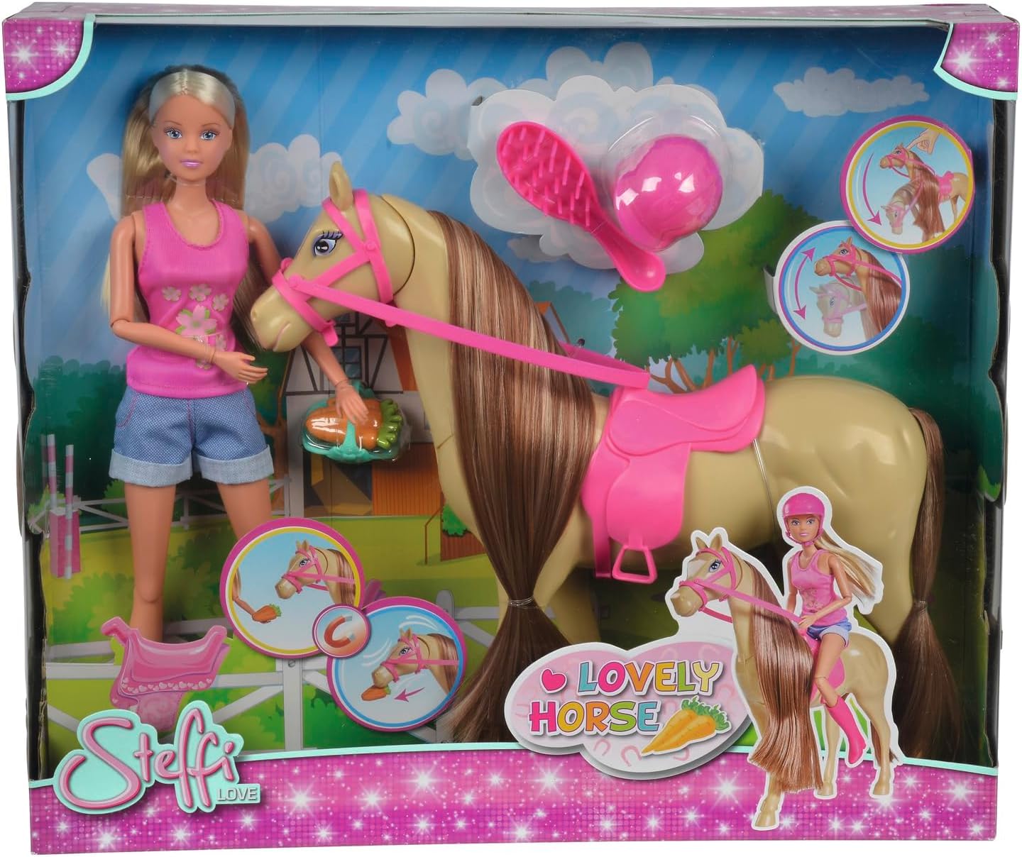 Simba Steffi Love 105730373 Poupée avec Cheval et étable