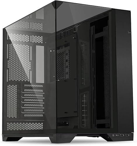 Vista 8 de Lian Li O11 Vision Compact - Caja para computadora de torre media ATX, vidrio templado negro-acero, soporte de conexión en la parte trasera - O11VPX