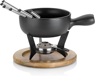Kela Cheese fondue-set Country 22x20cm 10 pieces, 22 x 22 x 20 cm, Brown/Black
