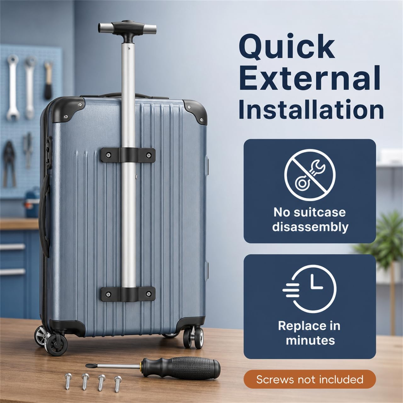 Suitcase Telescopic Handle Luggage Handle Replacement Aluminum Alloy Pull Out Rod Professional Suitcase Spare Part Luggage Telescopic Handlesss