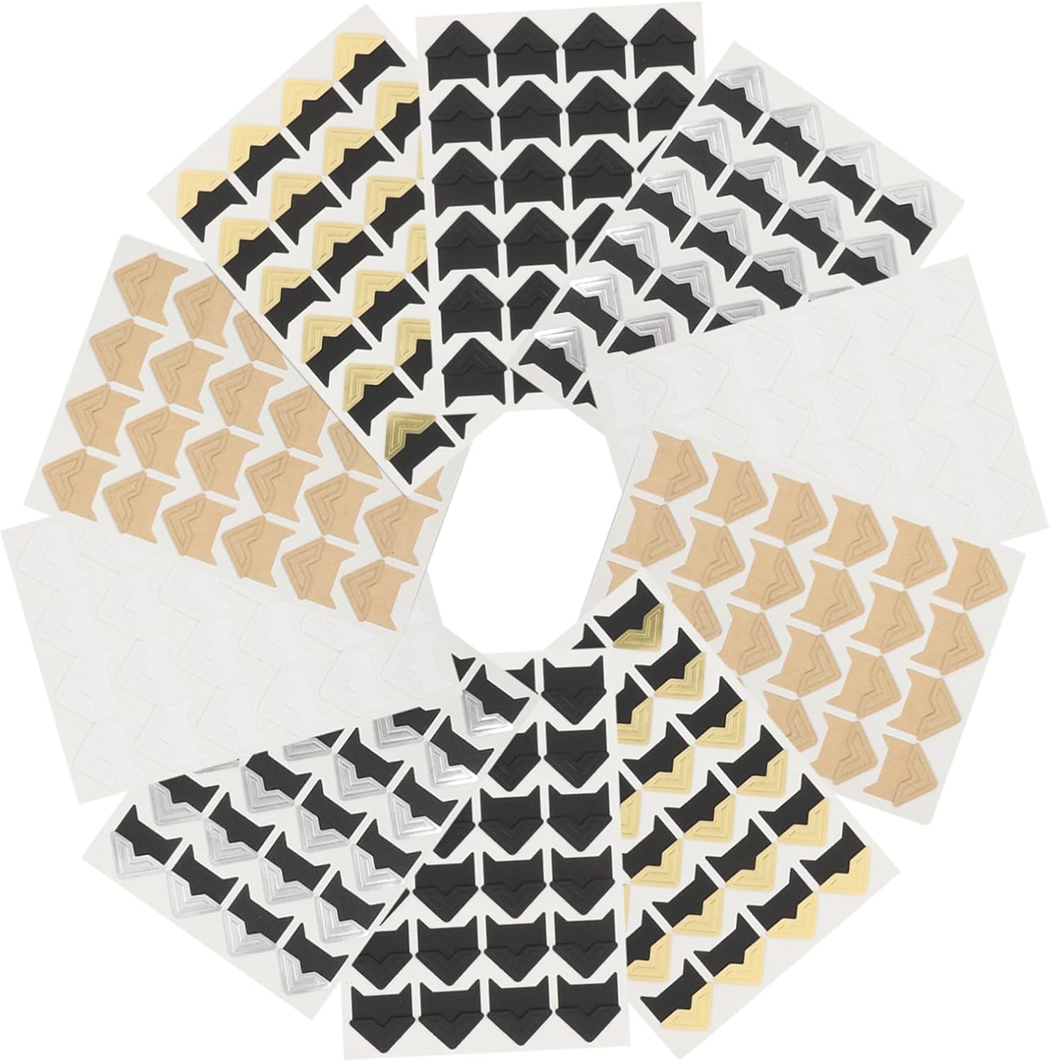 Self-Stick Photo Corners 10 Sheets Paper Mounting Tabs for Albums