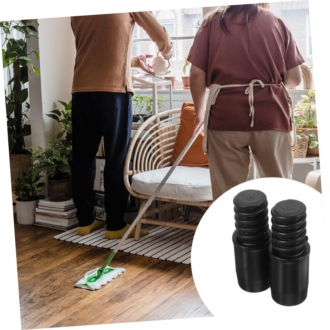 6 Piezas Adaptadores de de Fregona con Repuestos Duraderos para Mango Telescópico Compatible con Varillas de Accesorios de Reparación de Fregona