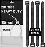 Zip Ties Assorted Sizes 1000 Pack 14+12+10+8+6+4 Inch Cable Ties Heavy Duty Plastic Wire Ties UV Resistant Zipties Black Small Zip Tie Wraps Assortment Cord Management for Home, Office, Gardening