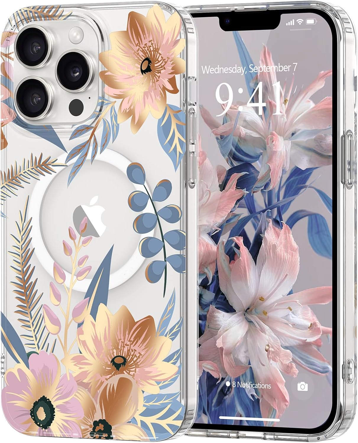 Amazon.com: Pepmune Magnetic for iPhone 13 Pro Max Case Floral, Cute ...