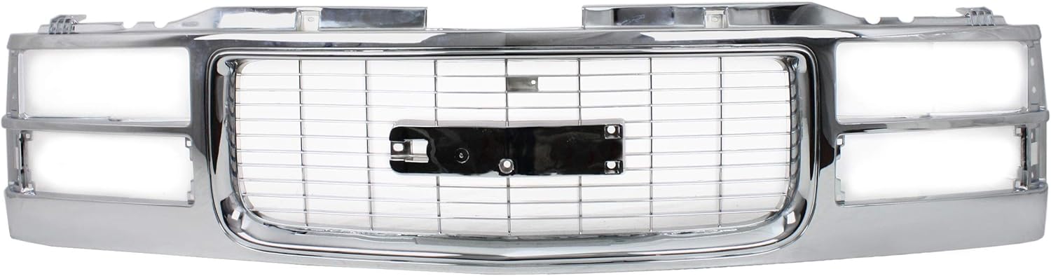 Garage-Pro Front Grille Assembly For 1994-1998 GMC C1500, 1994-1998 K1500 Truck, Chrome Shell Insert Plastic Grille, For Models with Composite Headlights
