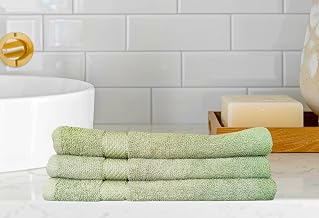Cotton Hand Towels Set of 3 | 55x35 cm | 400 GSM Soft Absorbent Towels for Men & Women | Olive Green | Skin-Friendly Multipurpose Towel for Gym, Travel, Kitchen, Guests & Daily Use
