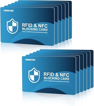 RFID Blocking Card 12 Pack for Debit & Credit Cards,Blue