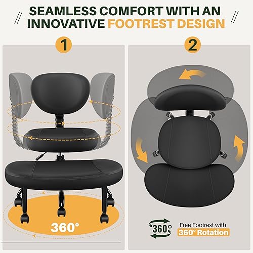 Miniatura 6 de Primy Silla de oficina Criss Cross  Silla de piernas cruzadas para TDAH con ruedas  Silla de escritorio ergonómicas de altura ajustable para