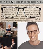 Vista 3 de 4-Pack Mens Reading Glasses Blue Light Blocking,Spring Hinge Stylish Metal Full Frame Readers for Men Anti Glare Filter Eyeglasses +1.25 4-pack（2