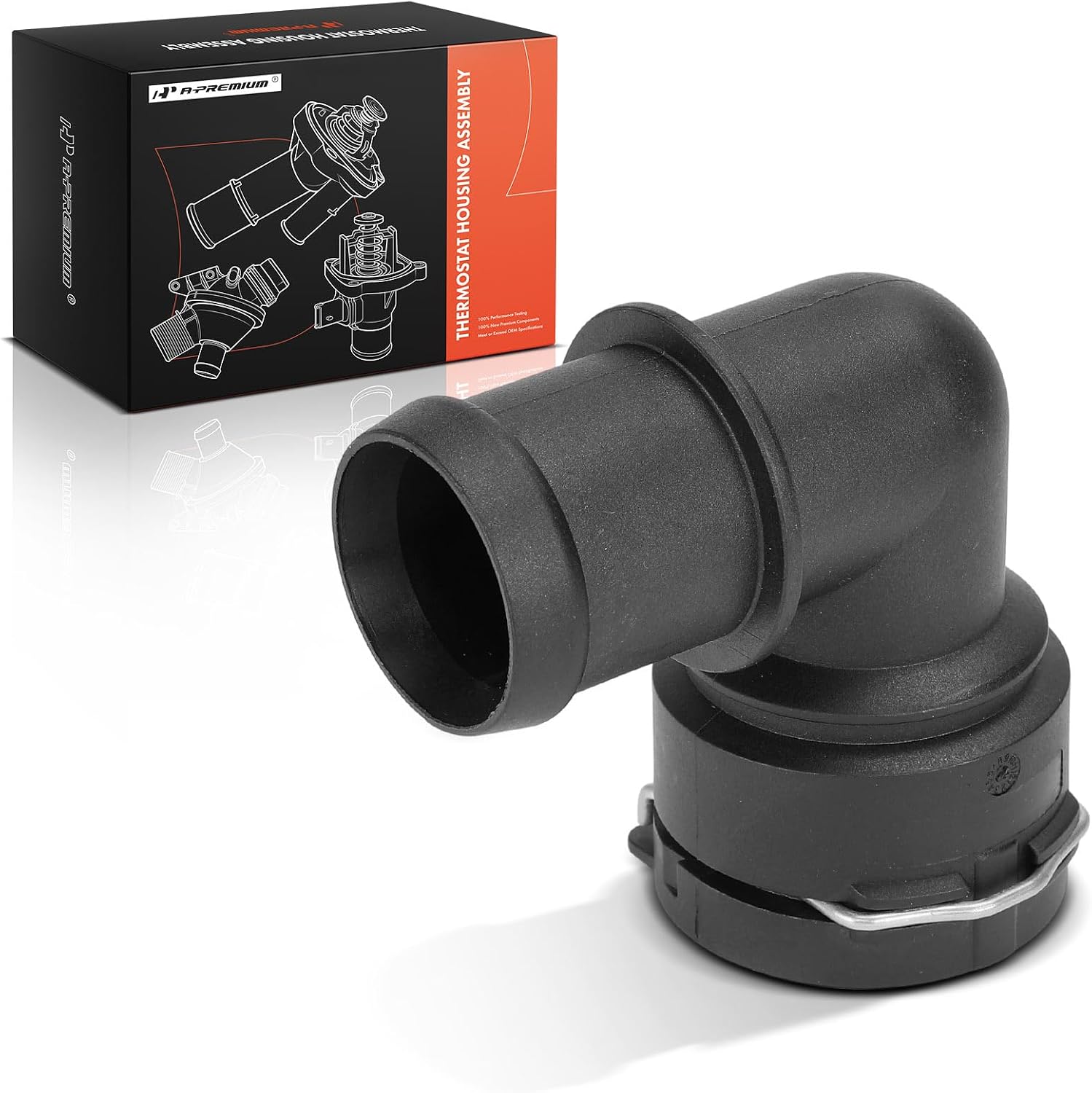 A-Premium Coolant Hose Flange/Connector | Compatible with Volkswagen & Seat - Lupo 2010 1.9L, Polo 2003-2012 1.9L 2.0L, Toledo 2007-2009 1.9L - Upper To Radiator