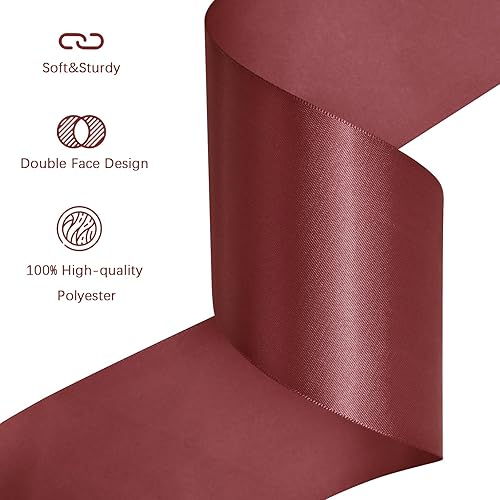 Miniatura 416 de Cinta de satén verde esmeralda de doble cara de 1-1/2 pulgadas x 50 yardas, cinta de poliéster verde esmeralda para envolver regalos, muy adecuada