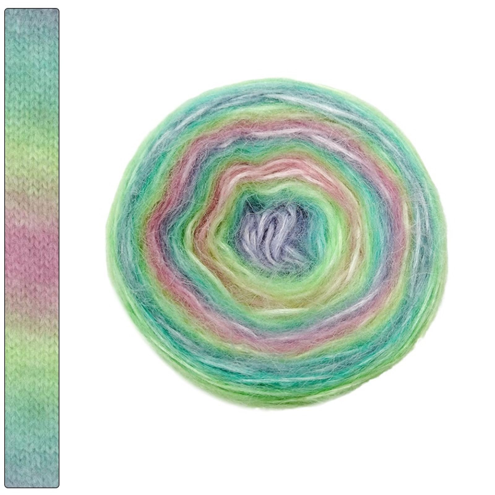 4er-Pack handgemischtes Garn mit Ombre-Färbung für Kuchen, DIY-Stricken, buntes Garn,Q01