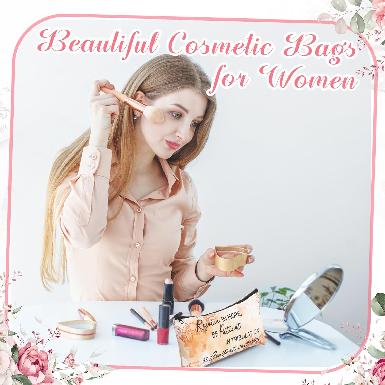 Talltalk 14 Pcs Valentines Christian Makeup Bags Bulk Religious Galentine Gifts Bible Verse Pencil Pouch Inspirational Cosmetic Bags for Women Travel Office Teachers Supplies(Vibrant) - Image 5