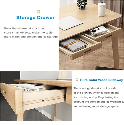 Miniatura 3 de Desk Inicio Oficina Computadora Dormitorio, Estudiante Estudio Escritura con Cajón, PC de Madera Computadora Portátil Estaciones de