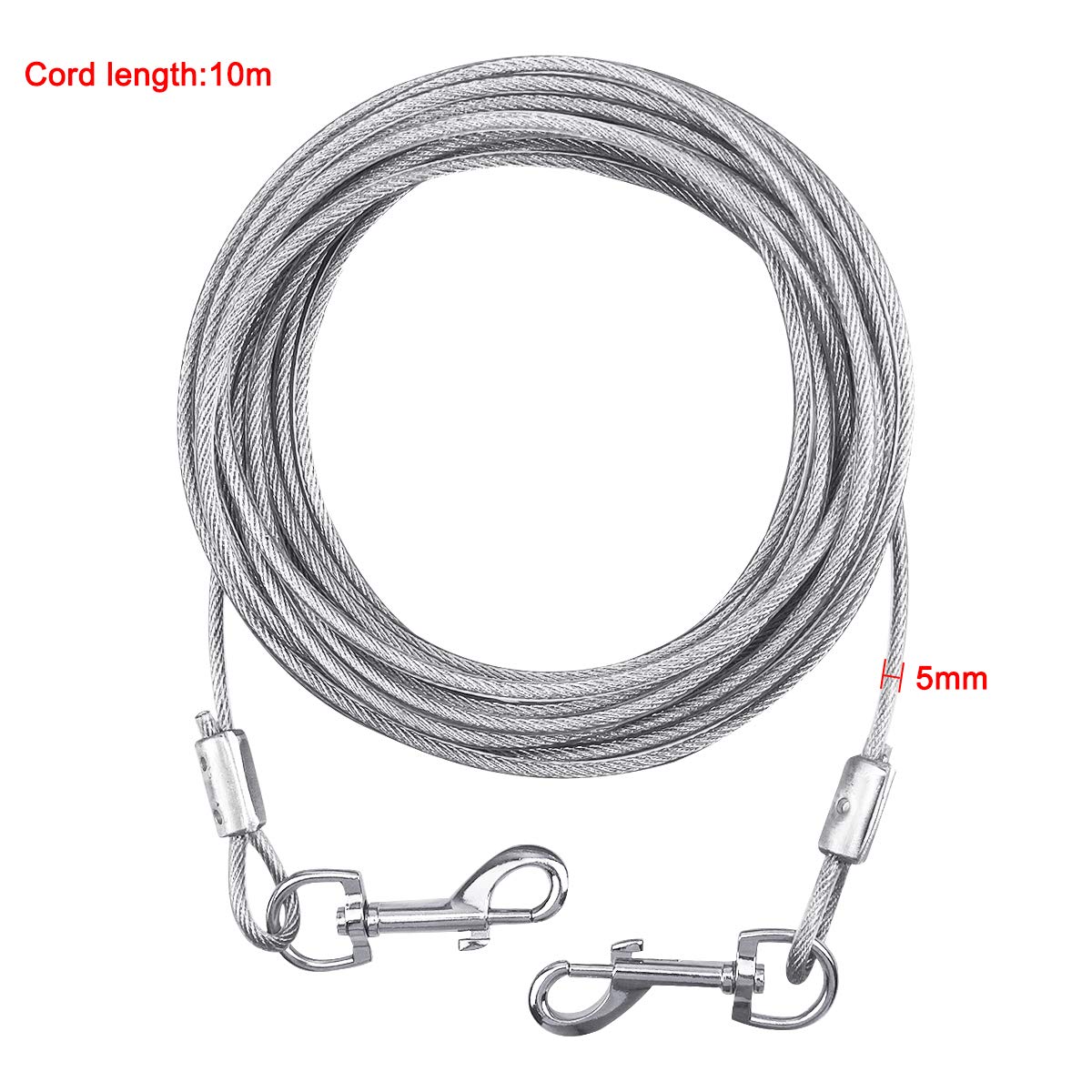 Cavo per Legare Il Cane, Dog Tie out Cable, Guinzaglio Catena per Cani Taglia Media e Grande
