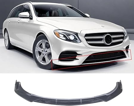 CHIESMA for W213 Front Lip for Mercedes-Benz E-Class W213 E300 E400 E450 Sedan 2016-2020, ABS Lower Bumper Splitter ABS Painted Carbon Fiber Chin W213 Extension Accessories