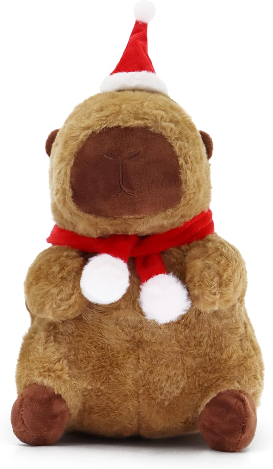 TXDRRA Capybara with Holiday Hat, Soft Decorative Figure, for Friends and Family (Brown Classic)