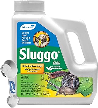 مونتيري Sluggo الحلزون والبزاقة القاتل المجمعة مع ملعقة قياس - OMRI المدرجة للبستنة العضوية - الحياة البرية والحيوانات الأليفة ودية - 2.5 رطل إبريق