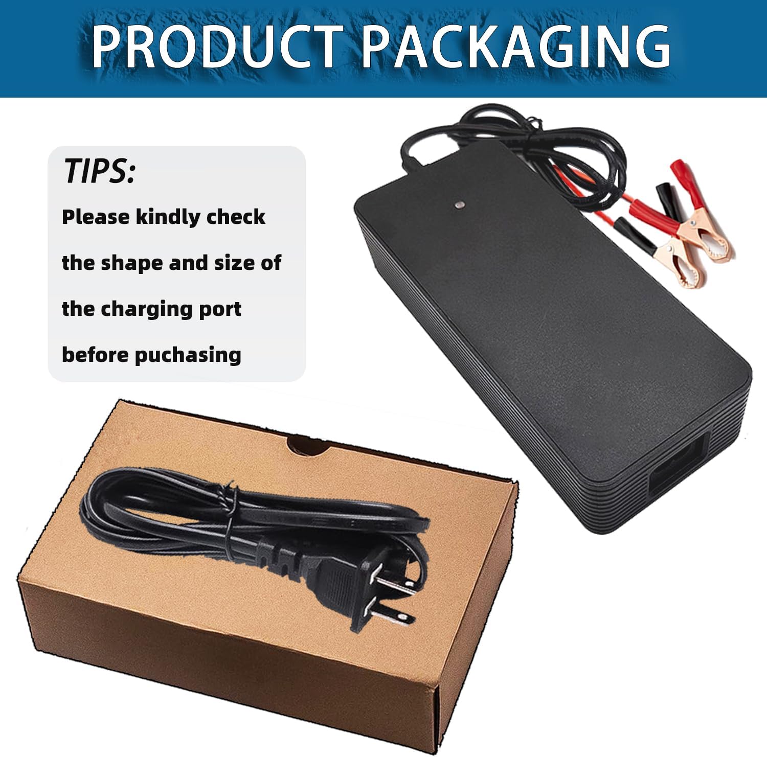 QDD 12V / 14.6V 10A Lifepo4 Lithium Charger with Alligator Clip Connector, Multiple Protection Functions