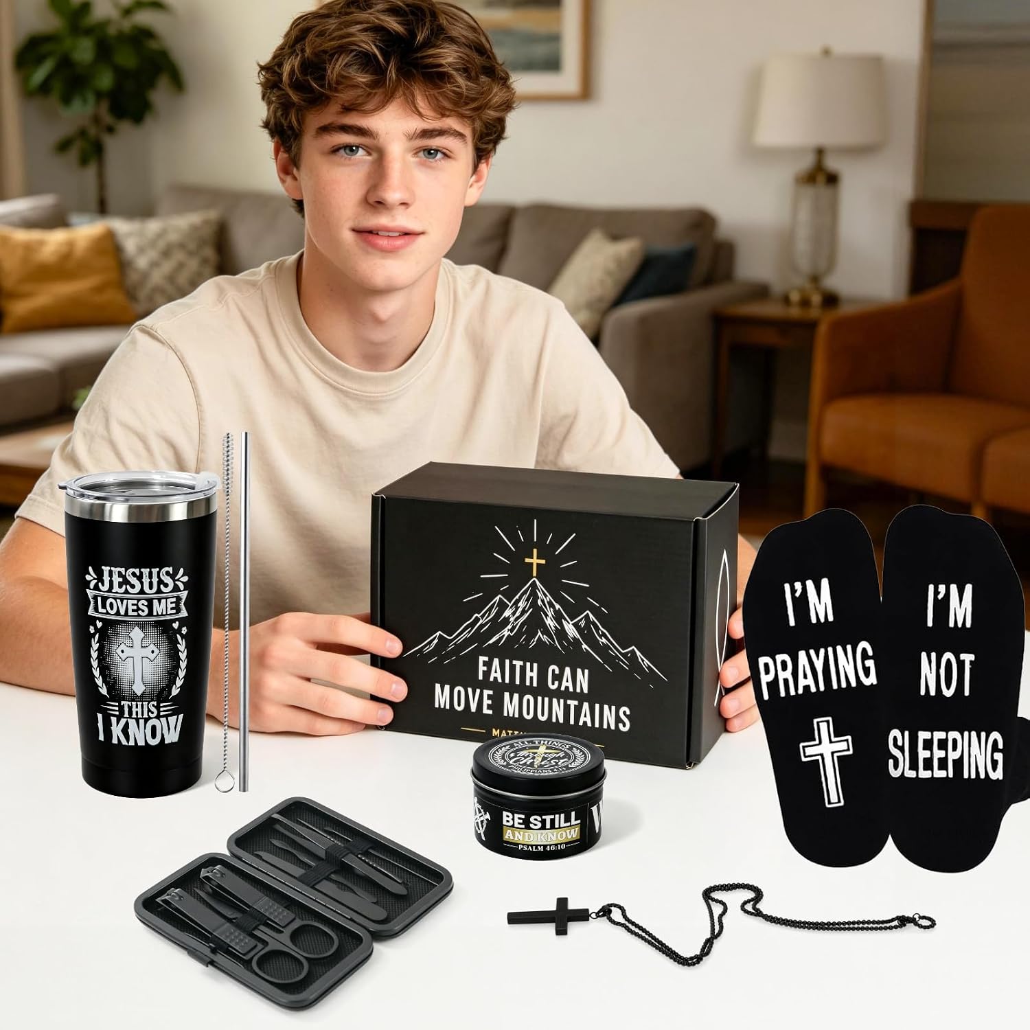 Christian Gifts for Teen Boys, Men, Gift Basket Stuffers for Teenage Boy