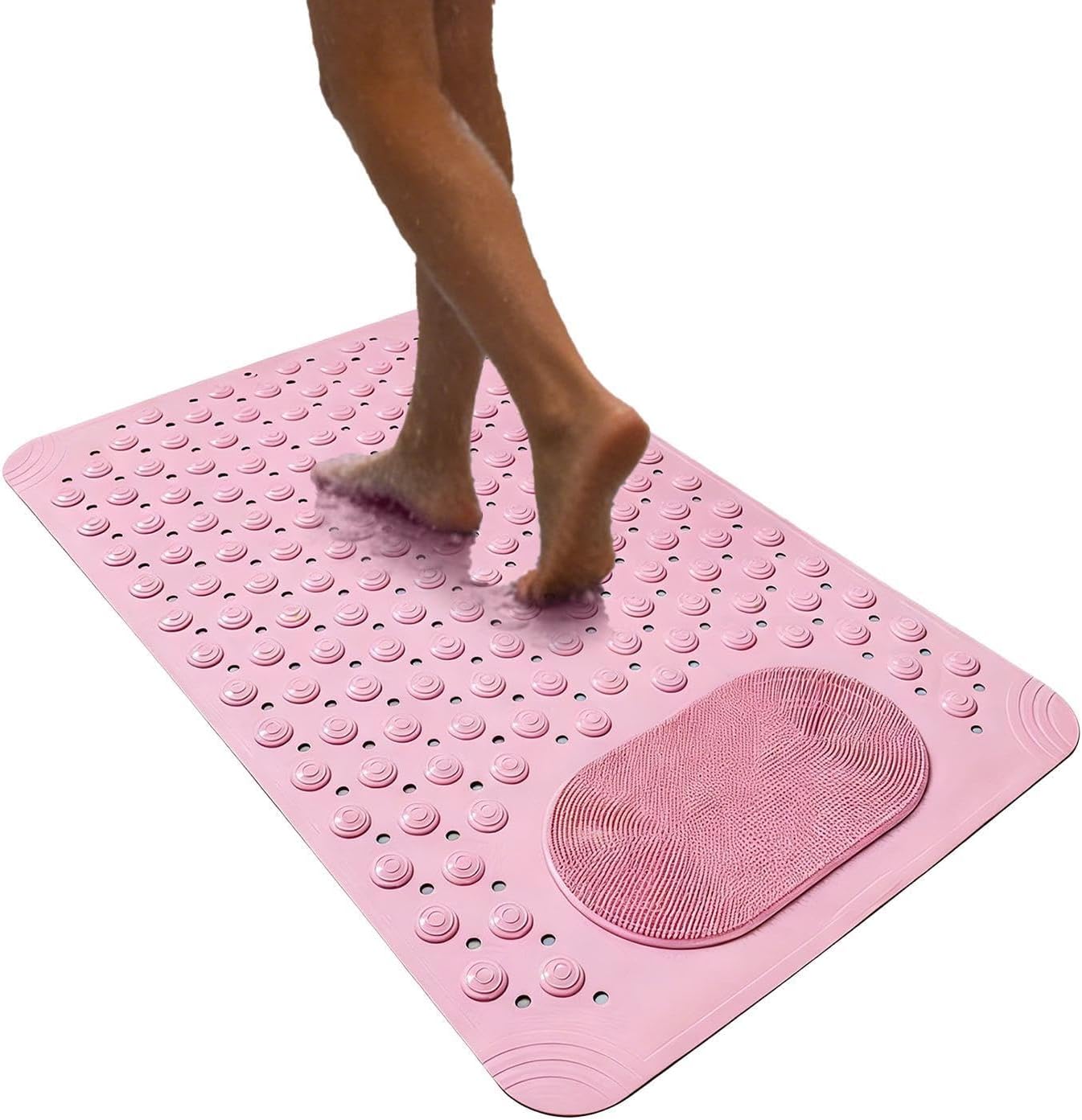 Bathroom Floor Mat, Anti-Slip Bathtub Floor Pad, 50x80cm Bath Tub Shower Mat with Suction Cup Grip Support, Reliable Sanitation Utility for Home & Apartment Management