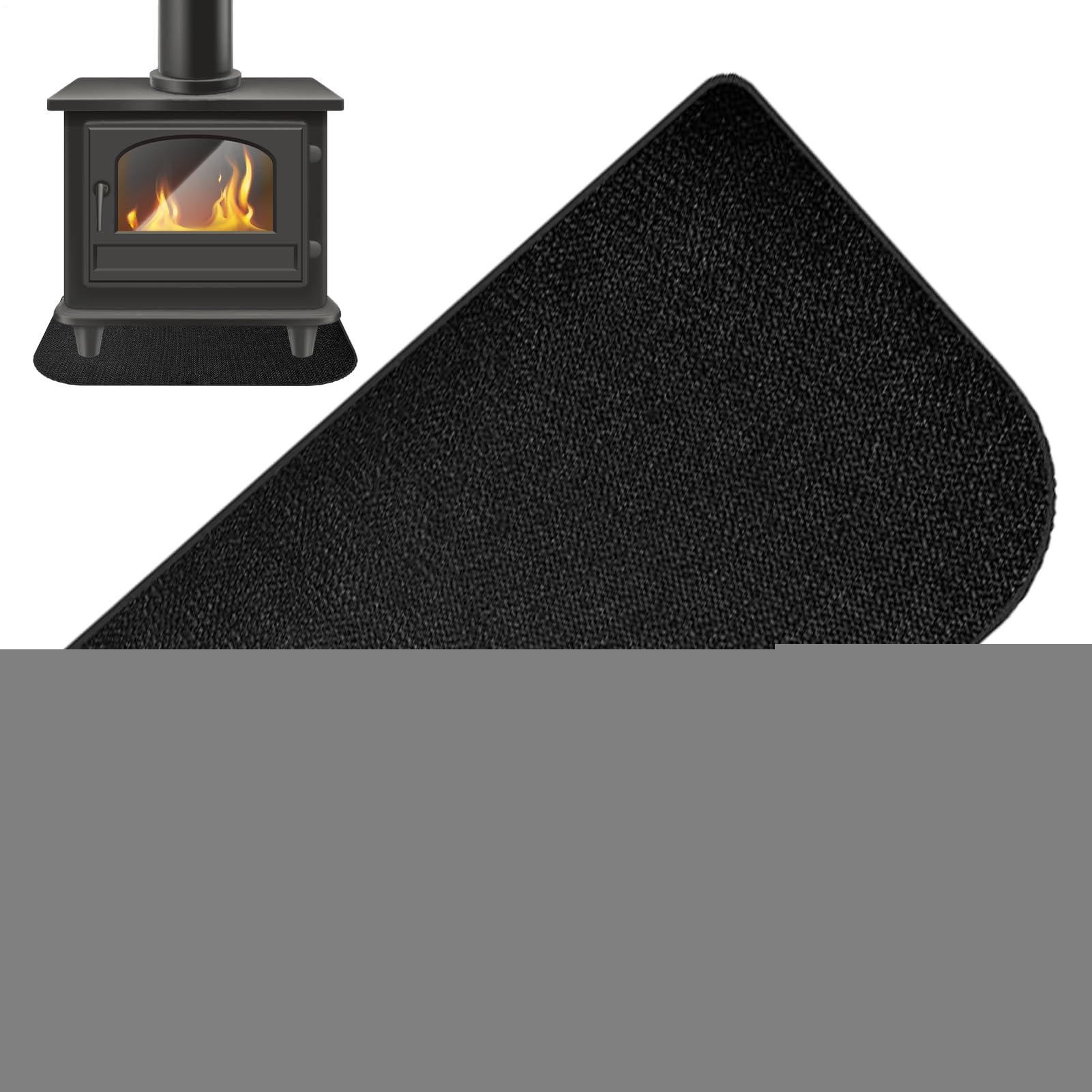 Tappeti Ignifughi per Caminetti Antiscivolo Resistente alla Fiamma | Tappetino Per Stufa A Pellet Focolare Pavimento Per Interno Ed Esterno, Soggiorno, Cucina, Casa, Appartamento, Pavimento,