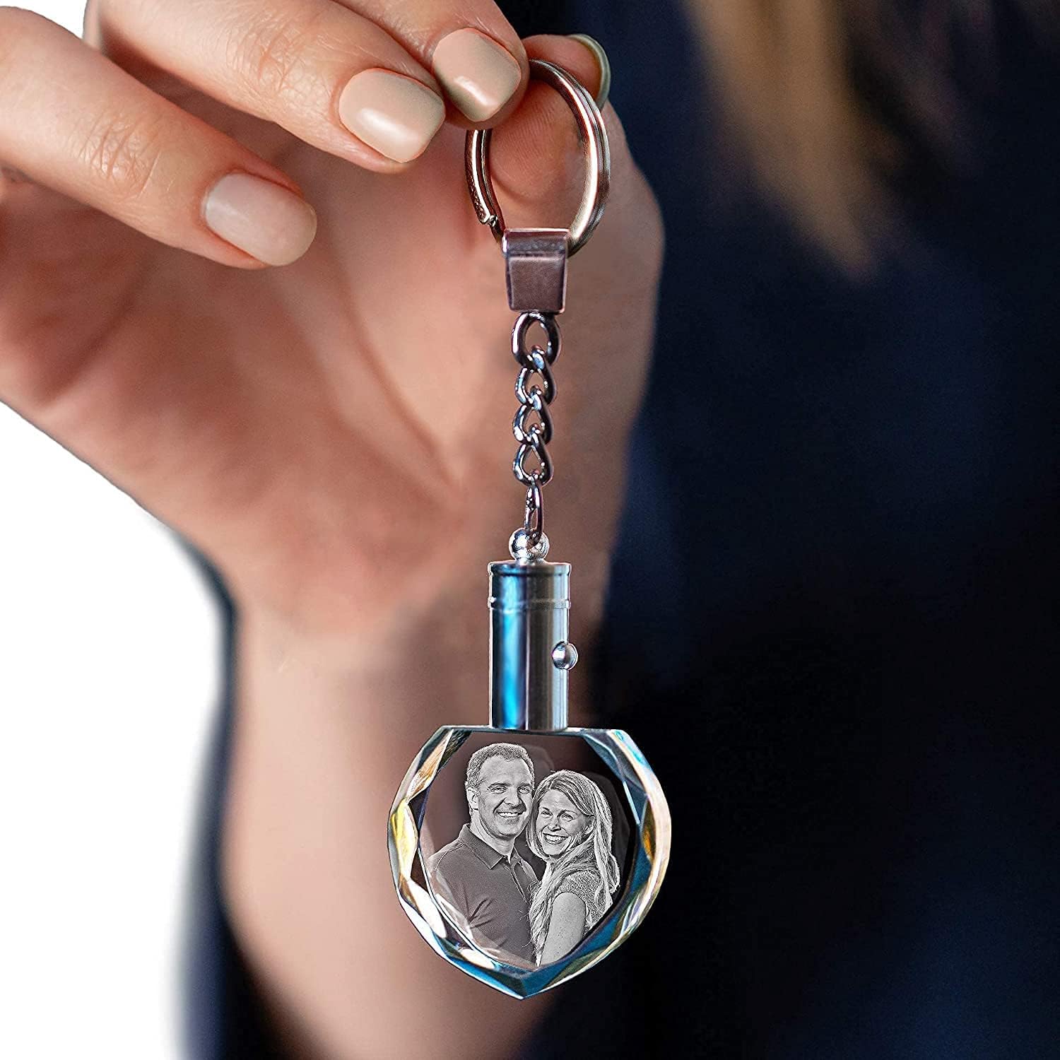 ArtPix 3D Crystal Photo Custom Keychain Picture, Customized Personalized Gift for Mom, Women, Wife