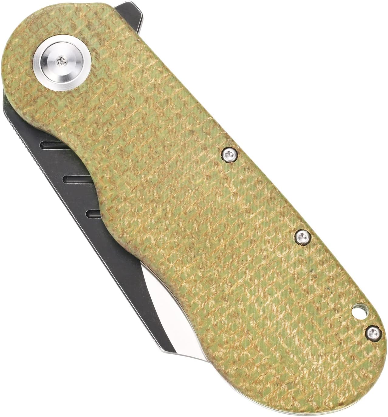 Sitivien ST138 Folding Knife,Sandvik 14C28N Stainless Steel,Micarta Handle EDC Knife for Outdoor Camping,Hiking,Fishing(Green)