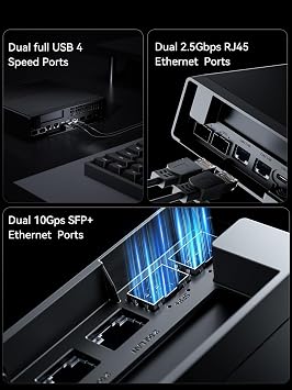 MINISFORUM MS-01 Mini PC Barebone with Intel Core i9-13900H,vPro Enterprise Support,2x10Gbps SFP+LAN/2x2.5G RJ45/2xUSB4/HDMI/16xPCIe 4.0/M.2 NVMe SSD/U.2 NVMe SSD,Mini Computer(No OS/RAM/SSD)