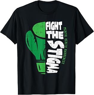 Fight The Stigma Mental Health Awareness Green Ribbon T-Shirt