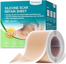 Dimora UPF50+ Silicone Scar Sheets with UV Protection Reusable Sheets to Soften, Flatten Fade Scars, Reduce Redness for Surgical, C-Section, Burn, Keloid, and Hypertrophic Scars (4cm x 2m Roll)