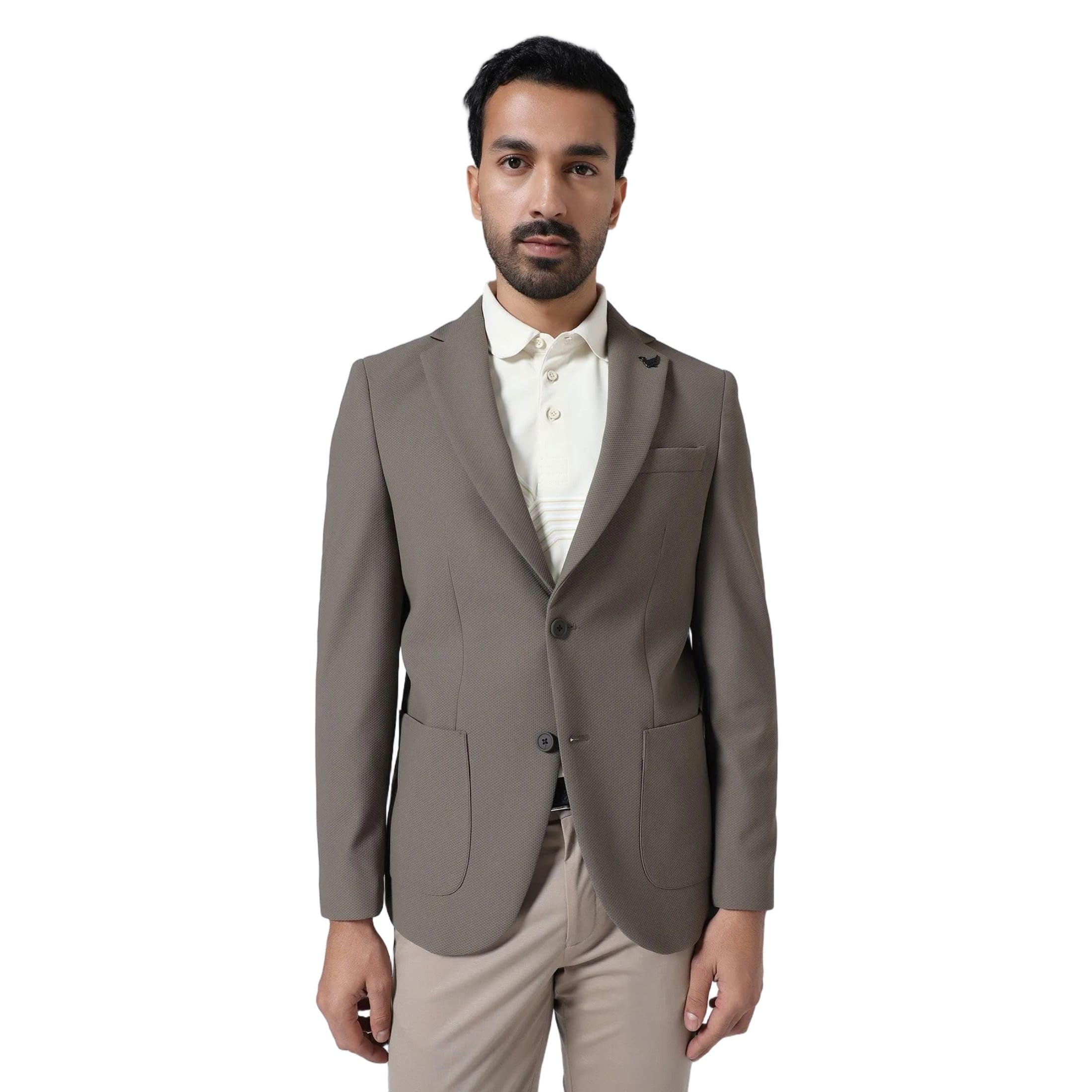 blackberrys Men's Premium Cream Textured Slim Fit Blazers |Office & Business Wear-picture-21