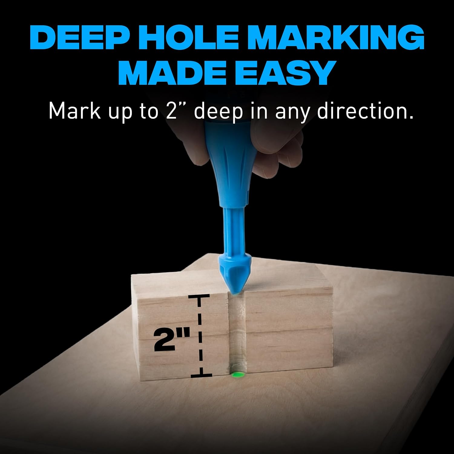 OX Tools 2-Pack Tuff Shot Deep Hole Marker Chalk Powder Shot for Drilling, Construction Marking Tool, Deep Reach Marker, 500 Total Bursts of High-Vis Green Chalk Spray Marking for Carpentry