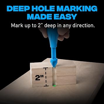 OX Tuff Shot Deep Hole Marker 250 Burst Chalk Powder Shot Construction Tool | High Visible Green Color Chalk Spray, Deep Reach Marker, Construction Marker Tool Temporary Marks for Drilling and Carpentry