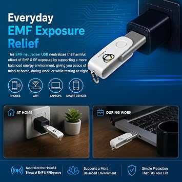 EMF Home Neutralizer USB for Whole House to Neutralize Harmful Incoherent EMF Frequencies Including 5G