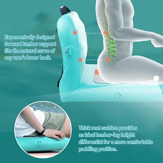 Inflatable Kayak Seat with Back Support, Inflatable Additional Paddle Board Seat for Inflatable Boards, Canoe Seat, Boat Seat, SUP Seat, Supportive Kayak Seats, 2 Pack