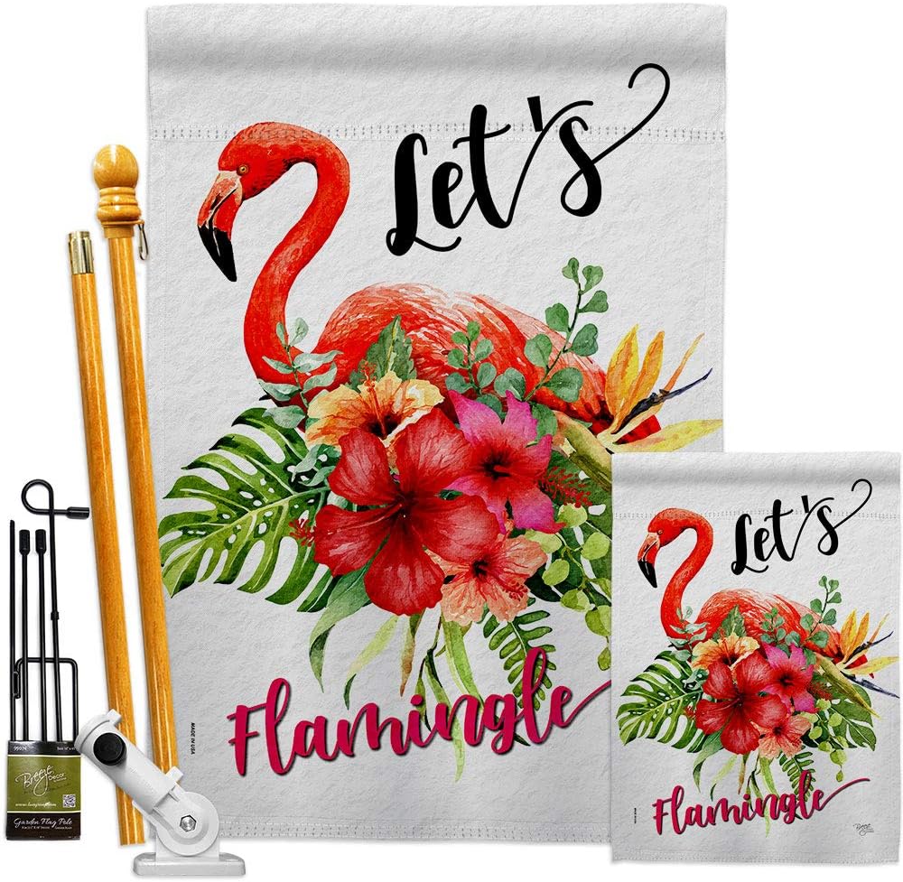 Breeze Decor Let’s Super sale Flamingle Garden House Tropi ...