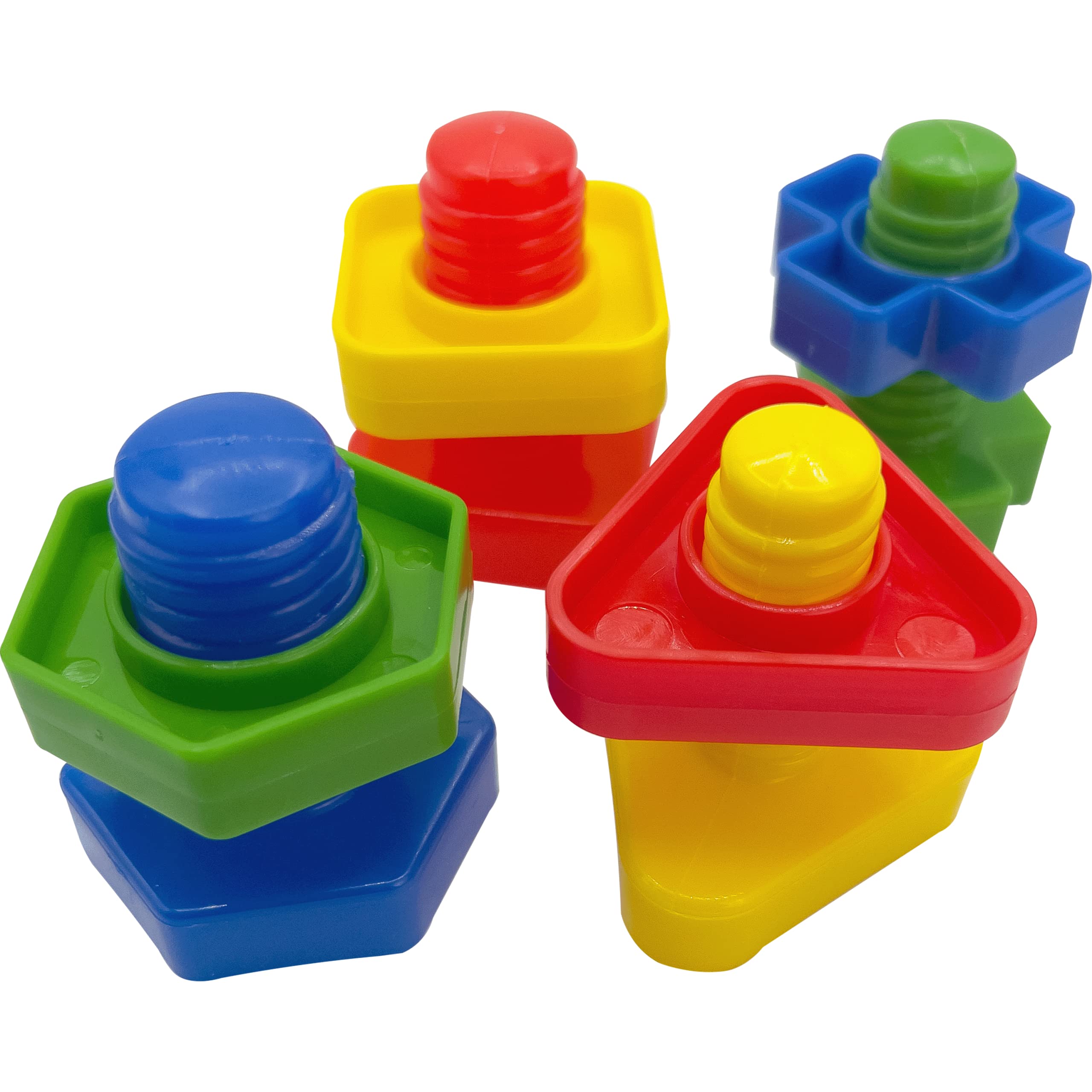 1059 Pk4 Jumbo Bird Bolts - Brightly Colored Plastic Interactive Foot Toys, Big Chunky Pieces, Easy to Turn, Excellent for Medium Size Pets Like African Grey Cockatoo Amazon