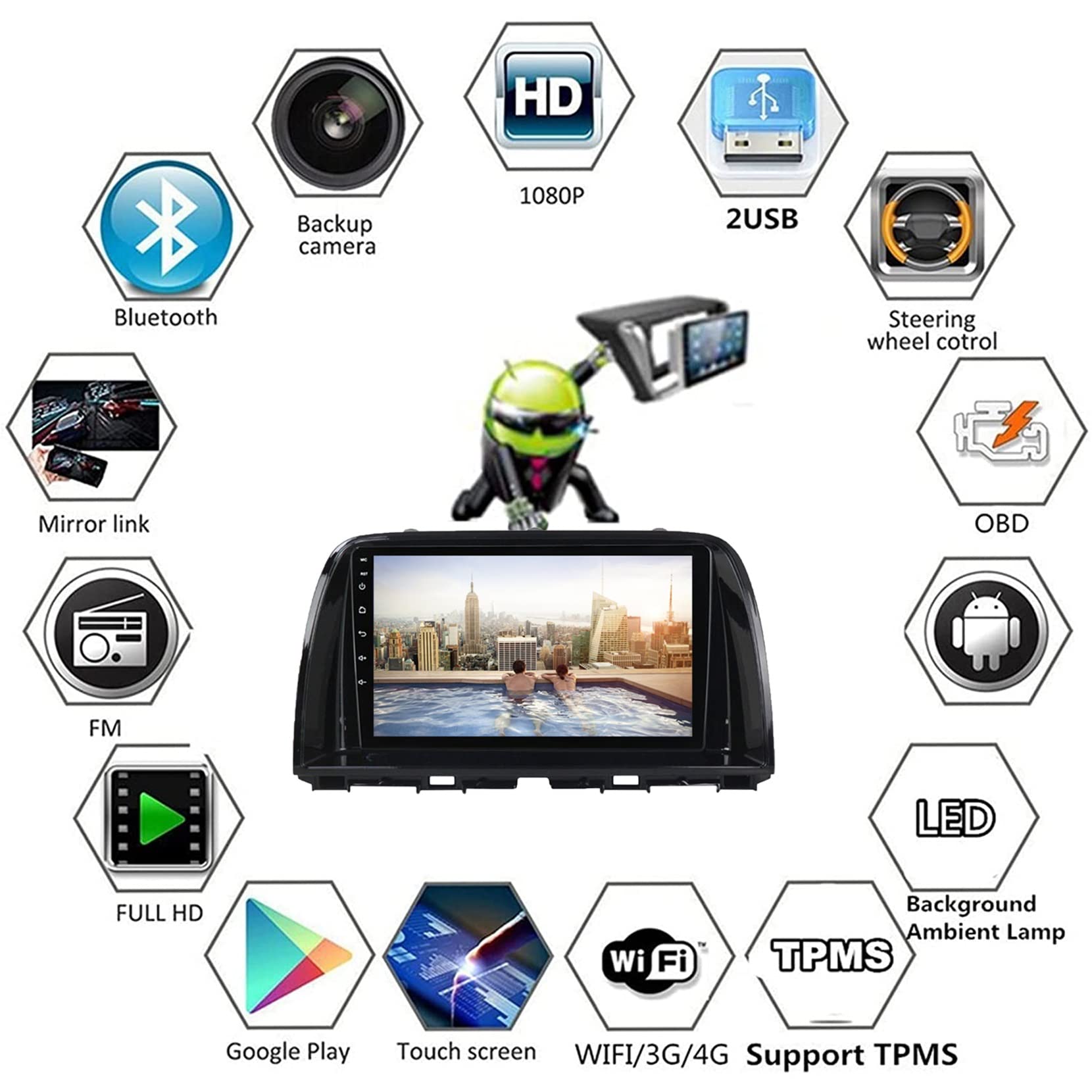 Amazon | Android 11 カーGPSナビゲーションカーステレオ に適用 まz