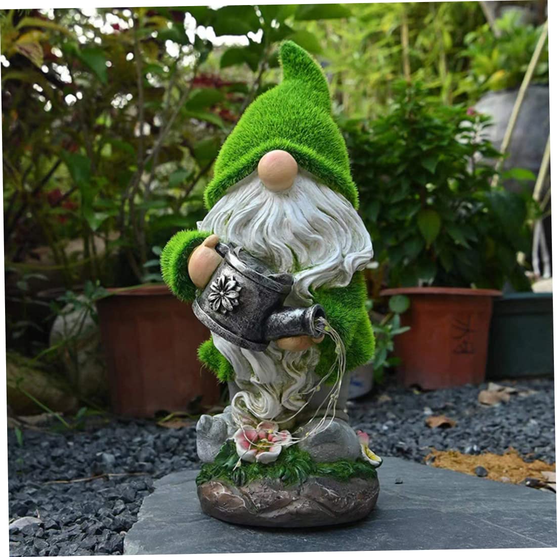 GNOME de Jardin, Statues de GNOME Afflux de 11 Pouces avec arrosage Peut léger, Ornement de Paysage de Jardin pour décoration de pelouse de Cour